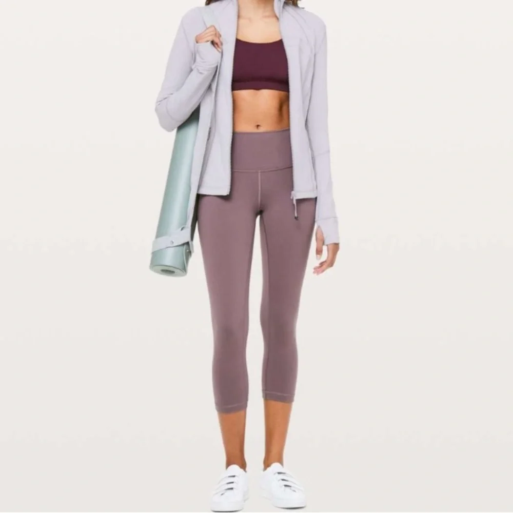 Lululemon wunder under crop 21" antique bark leggings womens 4
